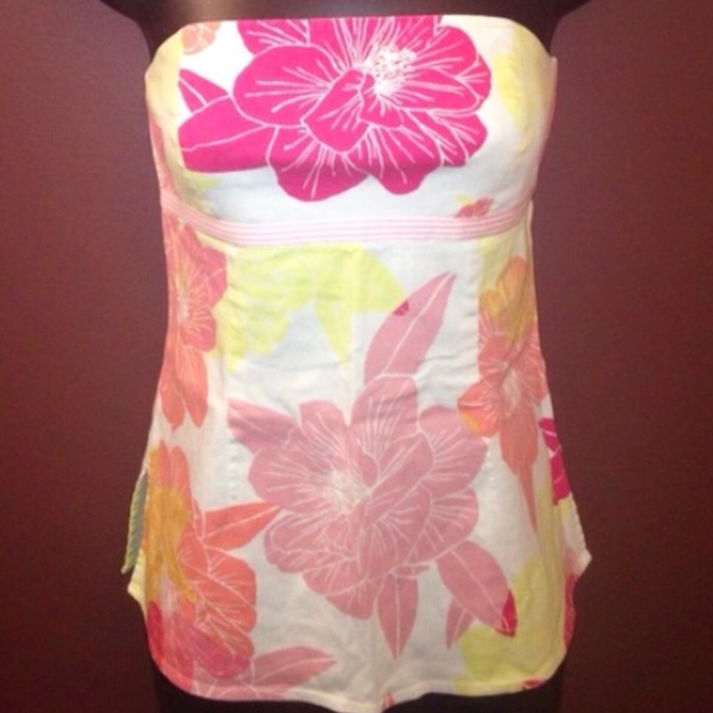 Express strapless floral top